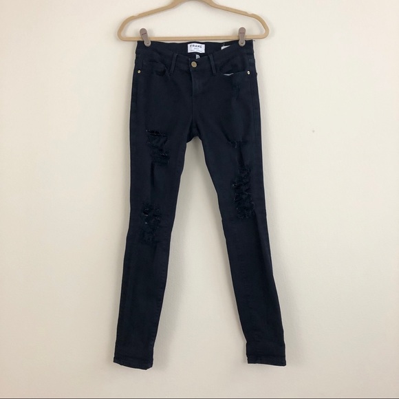 Frame Denim Denim - Frame Le Skinny De Jeanne Distressed Skinny Jeans